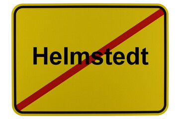 Illustration eines Stadtausgangsschildes der Stadt Helmstedt