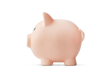 concept of preserving and saving money. piggy bank isolated on white background. side view