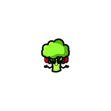 Cute Brocoli Mascot Vector Illustration Design. Epas 10. Recomended For Children Book.