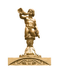 Obraz premium Golden decorative element: Ancient marine deity Triton. Design element with clipping path