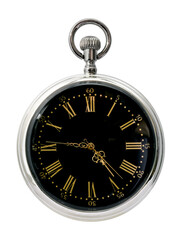 Pocket watch isolated on a white background. Design element with clipping path