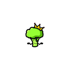Cute Brocoli Mascot Vector Illustration Design. Epas 10. Recomended For Children Book.