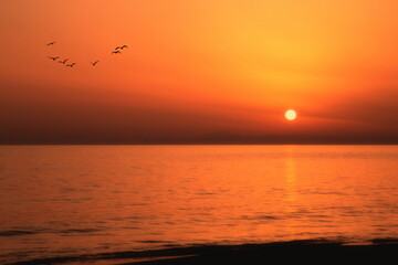 Sunset over the Mediterranean sea.