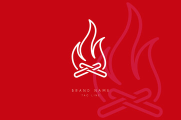 Creative Camp Fire Logo, Abstract Bonfire vector