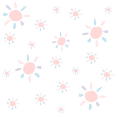 seamless pattern with suns. digital illustration. decor for decoration. Wallpaper for the children's room. rays of the sun. Clip art for scrapbooking. Weather sky. texture - 424723817
