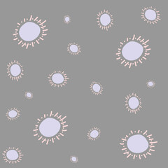 seamless pattern with suns. digital illustration. decor for decoration. Wallpaper for the children's room. rays of the sun. Clip art for scrapbooking. Weather sky. texture - 424723891