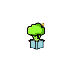 Cute Brocoli Mascot Vector Illustration Design. Epas 10. Recomended For Children Book.