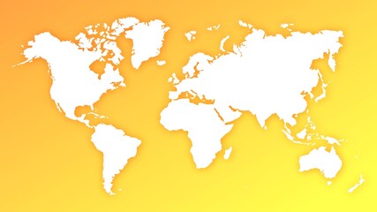 World globe silhouette on yellow orange gradient