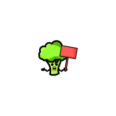 Cute Brocoli Mascot Vector Illustration Design. Epas 10. Recomended For Children Book.