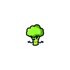 Cute Brocoli Mascot Vector Illustration Design. Epas 10. Recomended For Children Book.