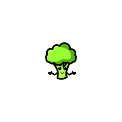 Cute Brocoli Mascot Vector Illustration Design. Epas 10. Recomended For Children Book.