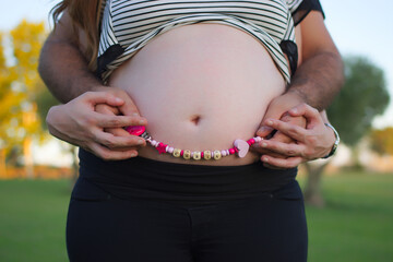 woman holding belly
