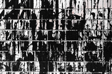 Naklejka premium Old brick wall splashed with molten resin used for background