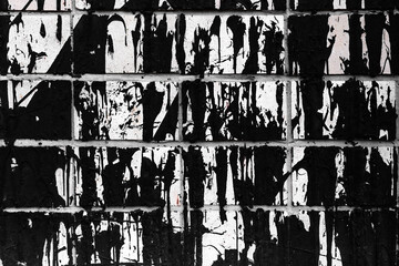 Old brick wall splashed with molten resin used for background