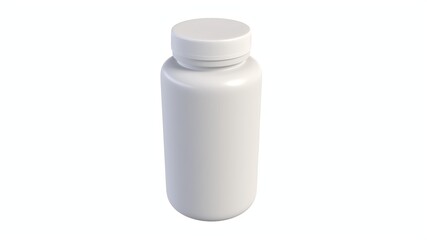 3d render of white plastic bottle with pills isolated