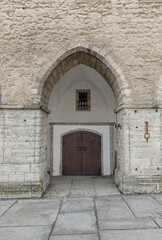 Fototapeta na wymiar arches of old Town Hall in Tallinn