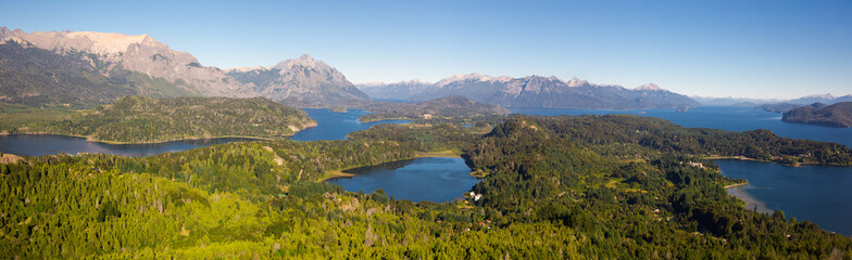 Plakat Mountain Cerro Campanario and lake in national park Nahuel Huapi. San Carlos de Bariloche, Argentina, South America