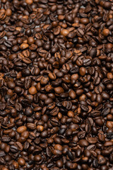 top view of fresh and brown coffee beans
