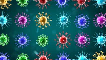 coronavirus strain variants diffirent mutation - obrazy, fototapety, plakaty
