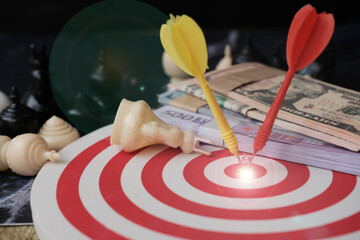 dart board with target