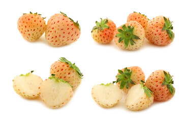 Pineapple strawberries on a white background