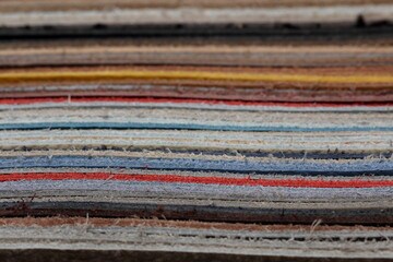 stack of the highest quality leather in the factory