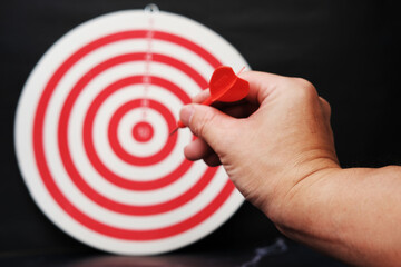 Dart board with target and business growth concept, Business plan successful