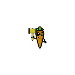 Cute Carrot Cartoon Character Vector Illustration Design. Outline, Cute, Funny Style. Recomended For Children Book, Cover Book, And Other.