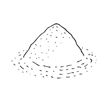 recommend clip art: Mound of flour, vector illustration, hand drawing, sketch