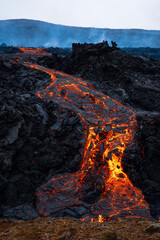 lava flow in island