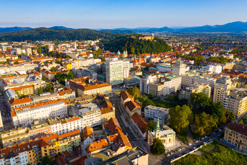 Obraz premium Aerial view of Ljubljana, Slovenia