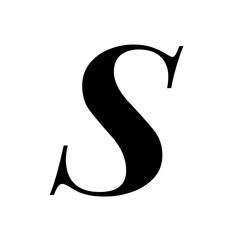 S letter word illustration on simple white background