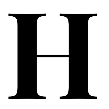 H letter word illustration on simple white background