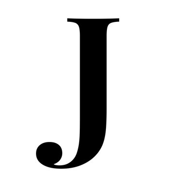 J letter word illustration on simple white background
