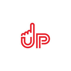Hand up concept with initial letter U. Creative logo design.