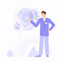 The doctor prepares a coronavirus vaccine for injection. Vaccination for immunity health.
