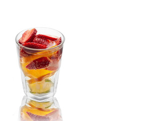 glass of water with fresh fruit