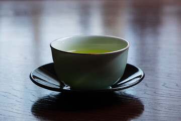 Japanese warm green tea..It has a good fragrance and a little bitterness.