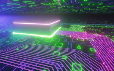 3d rendering technology background microchip high-tech future high-speed CPU motherboard