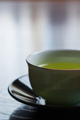 Japanese warm green tea..It has a good fragrance and a little bitterness.