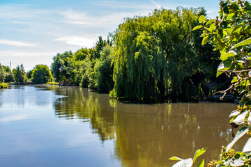 Amiens. Sur les rives de la rivière Somme. Picardie. Somme	