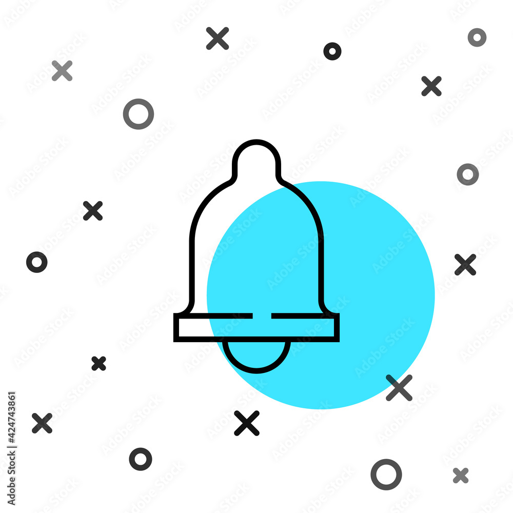 Poster Black line Motion sensor icon isolated on white background. Random dynamic shapes. Vector
