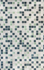Full frame green mosaic tile background