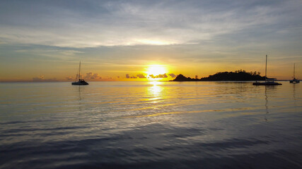 magnificent sunrise on the island coast