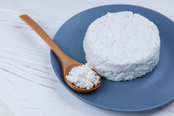 plate of sweet farm cottage cheese on table