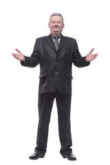 Portrait of a happy business man standing and smiling