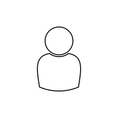 user icon, avatar pictogram, linear simple symbol isolated on white background