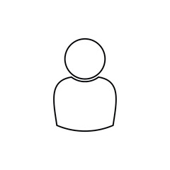 user icon, avatar pictogram, linear simple symbol isolated on white background