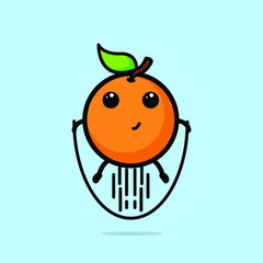 Cute Orange Cartoon Character Vector Illustration Design. Outline, Cute, Funny Style. Recomended For Children Book, Cover Book, And Other.