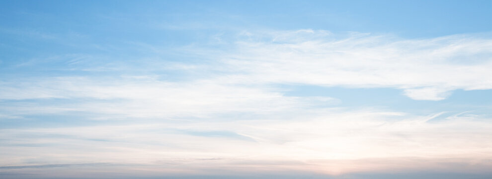 Panorama of Sunset or sunrise with clouds